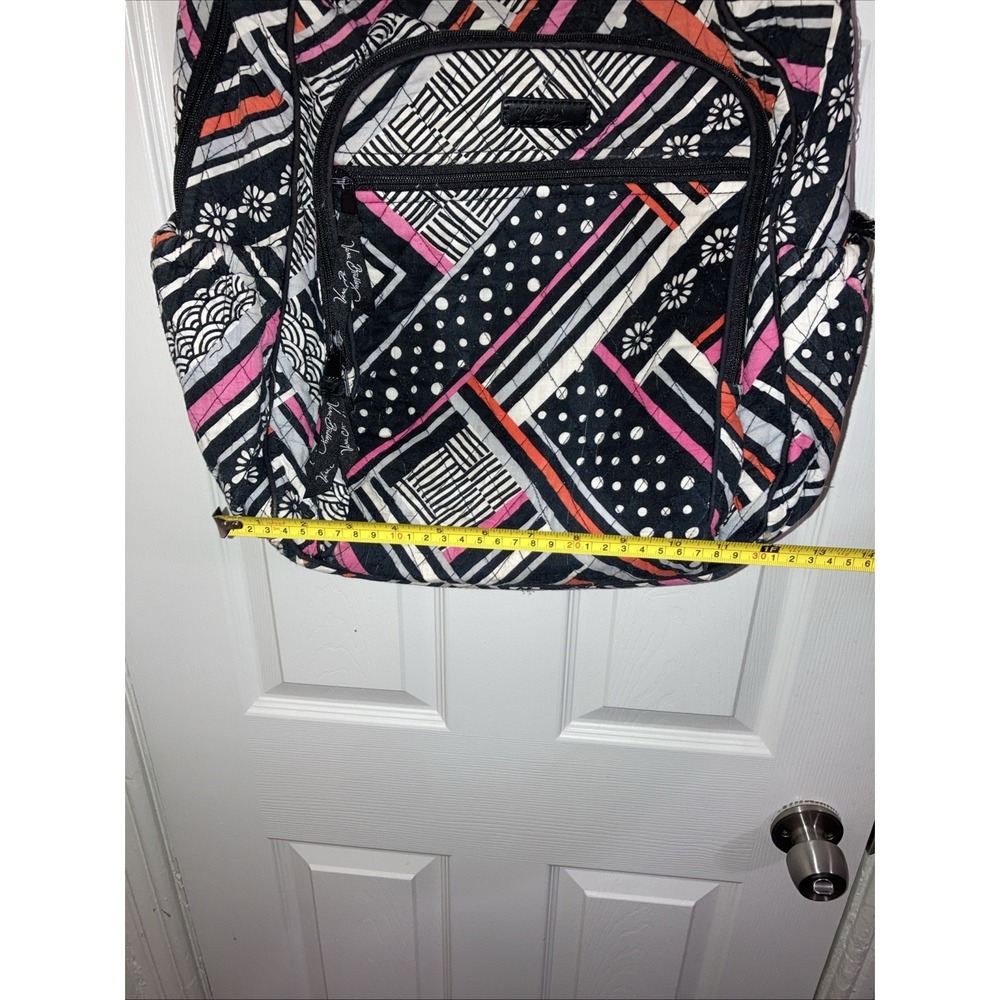 Vera Bradley Tech backpack Concerto pattern Black, White, Pink, Orange Quilted - Picture 8 of 9